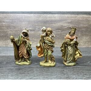 Vintage Italy Nativity Figures 5-1/4” Shepherd +2 Wise Men~Set Of 3